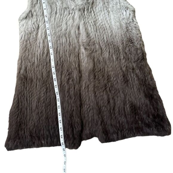 Dolce Cabo 100% Rabbit Fur Black & Gray Ombre Vest Size Large - Picture 10 of 13